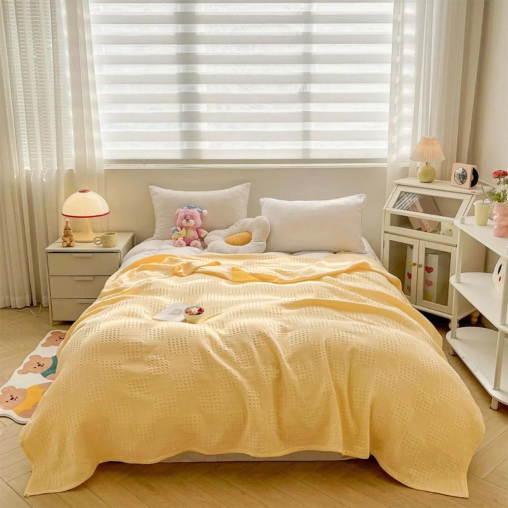 Cotura Waffle Blanket | 100% Organic Cotton | Breathable & Elegant | Waffle Texture