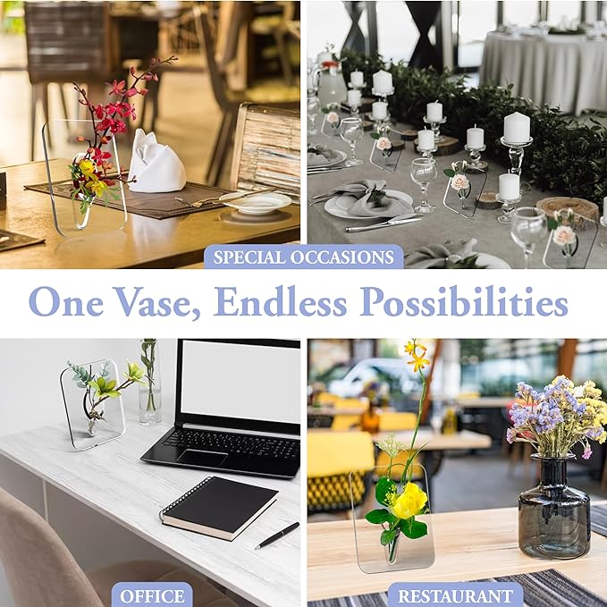 FloraFrame | Acrylic Picture Frame Vase | Modern & Elegant | Transparent
