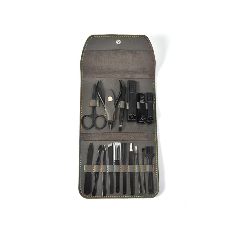 PureNail Pro | Maniküre-Set 16-teilig | Edelstahl Nagelpflege-Set | PU-Leder Etui | Für Hände, Füße & Gesicht