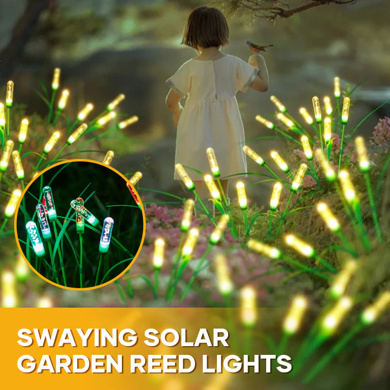 Lumireed | Solar-Gartenleuchten im Schilfdesign | 2er-Set | Warmweiß oder Bunt | IP65 Wasserdicht