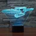 3D Star Trek Illusion Lamp | Floating Enterprise | Multicolored LED Light | 20 cm High
