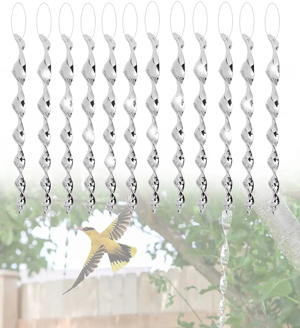Bird Deterrent Spinning Rods BirdGuard Reflect Set of 12 | 30 cm | Reflective Garden Decoration | Repels Birds & Protects Fruits, Vegetables & Beds
