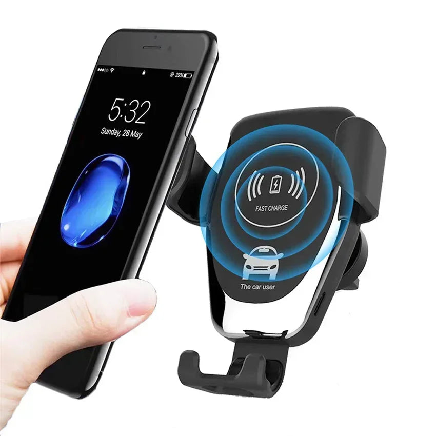 DRIVOLT Car Phone Holder with 30W Wireless Charger | Automatic Locking | Qi Charging & Safety Features | For Air Vents