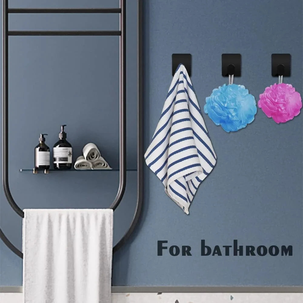 Hookivo Self-Adhesive Stainless Steel Wall Hooks | Heavy Duty | No Drilling | For Bathroom, Kitchen & Wardrobe
