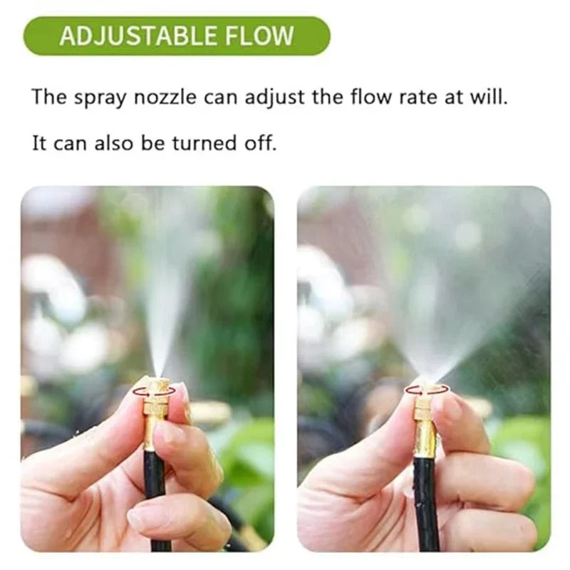 AquaFlex Pro360 Automatic Irrigation System 20 m | 360° Adjustable Spray Nozzles | DIY Mist Irrigation Kit | For Garden, Vegetable Bed & Terrace