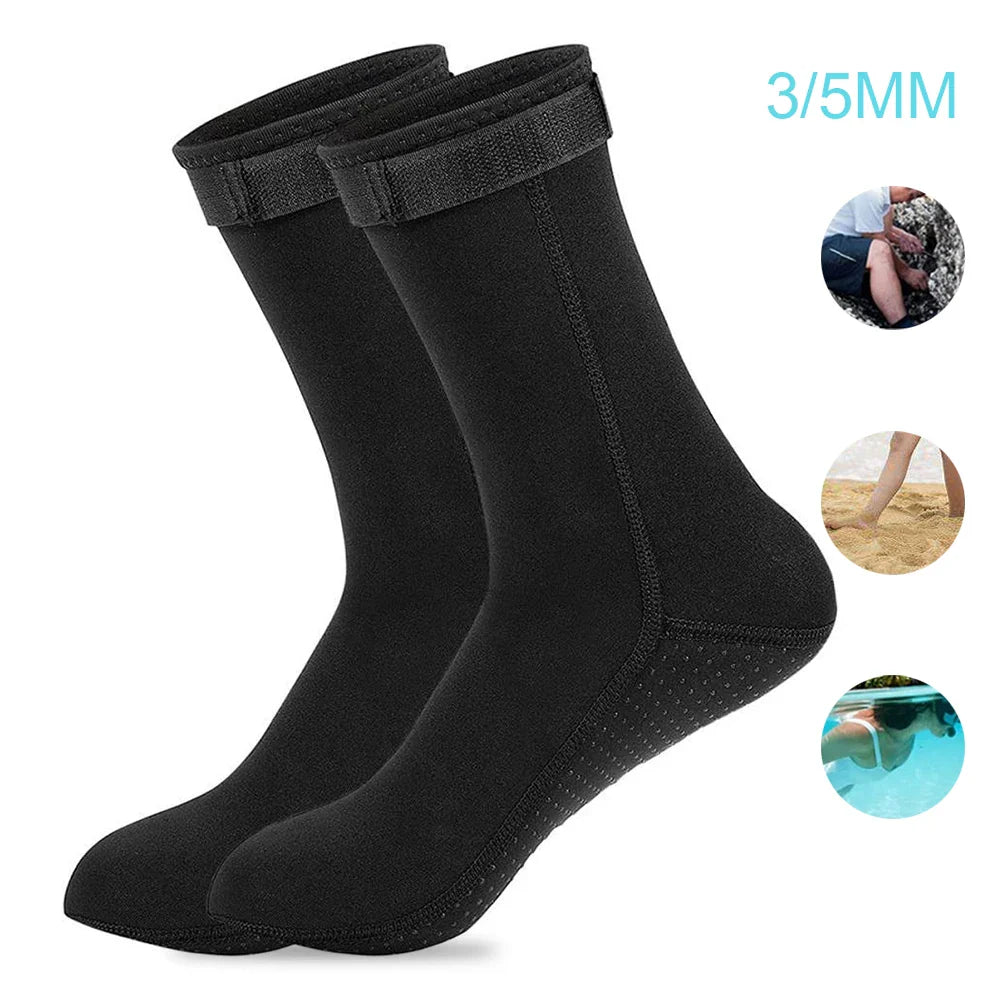 AquaShield Neoprene Socks | 0.3–0.5 cm Diving & Surf Socks | Non-Slip & Warming | For Snorkeling, Swimming & Water Sports