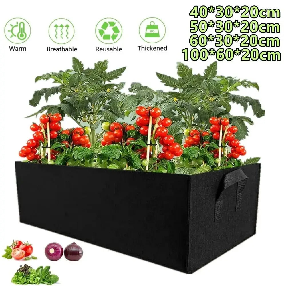 Florabrix Plant Bag | Rectangular Non-Woven Fabric Plant Sack | With Handles & Drainage | For Vegetables, Flowers & Herbs