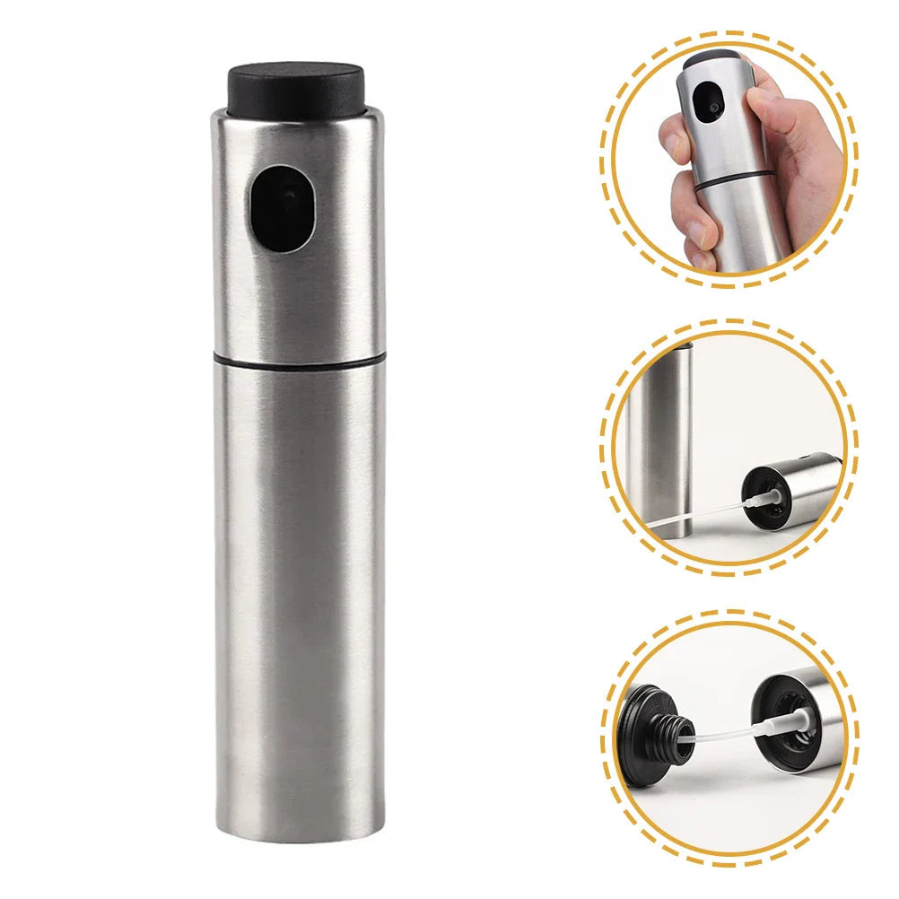 CULINARA FineMist Oil Sprayer | 100 ml Stainless Steel Spray Bottle | For Oil, Vinegar & BBQ | Refillable & Fine-Dosing