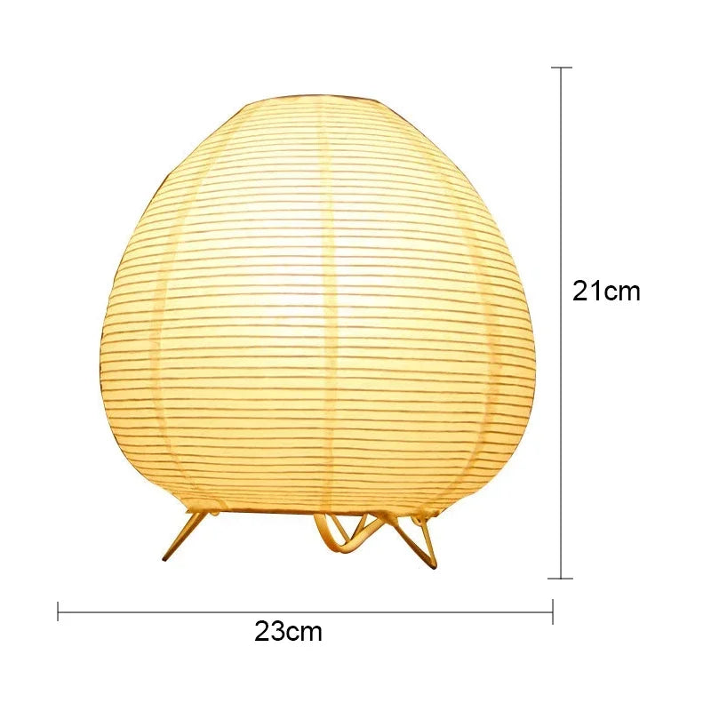 HIKARI – Japanese LED Table Lamp made of Rice Paper, 21 × 23 cm, Decorative & Stylish