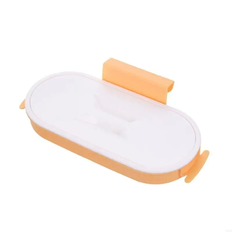 Cleanuvo ClipBin Trash Bag Holder | With Lid & Ring Mount | For Hanging on Cabinet Doors | Reusable & Washable