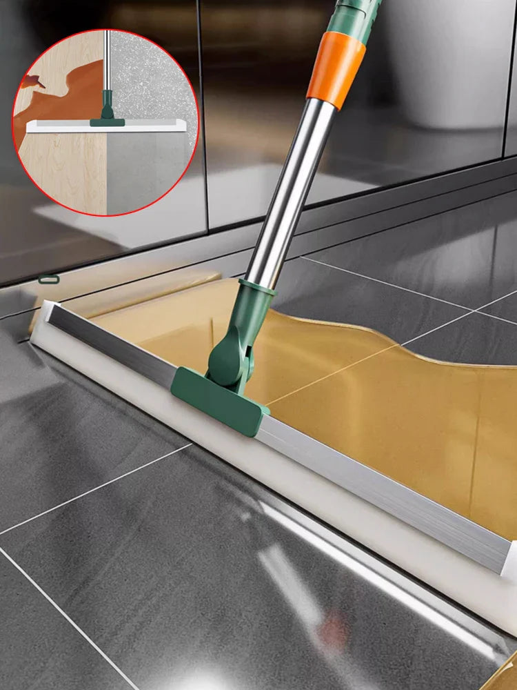 Flexiva Telescopic Cleaning Brush with Silicone Lip | 180° Swiveling | For Floors, Windows & Bathroom