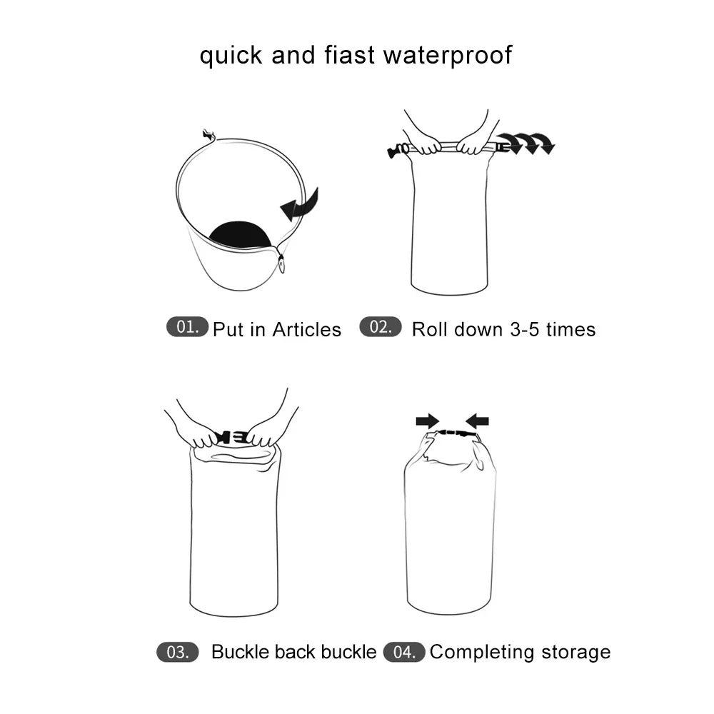 DryHike Waterproof Dry Bags 8L / 40L / 70L | Ultralight & Durable | For Kayak, Boat, Camping & Outdoor Travel