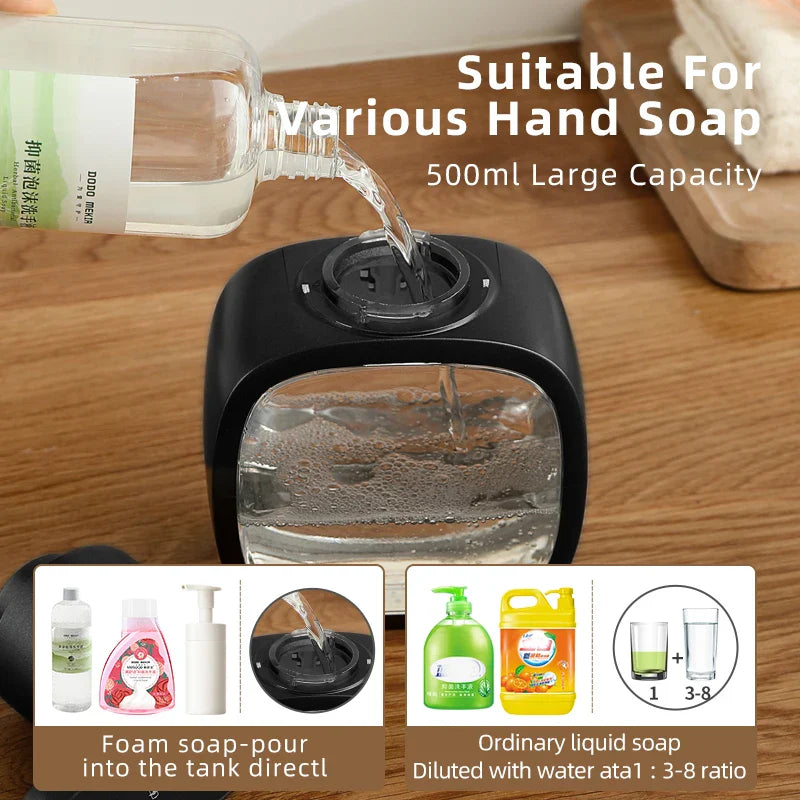 Automatic Foamello Soap Dispenser | Wall Mountable | 500 ml | Rechargeable & Touchless | Sensor-Operated Foam Function