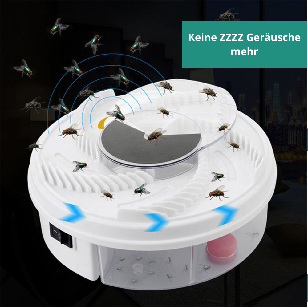 InsektoSilent Fly Trap with Rotation & Bait Chambers | Quiet & Environmentally Friendly | For Indoor & Outdoor Use