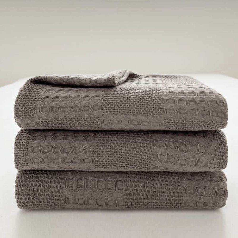 Cotura Waffle Blanket | 100% Organic Cotton | Breathable & Elegant | Waffle Texture