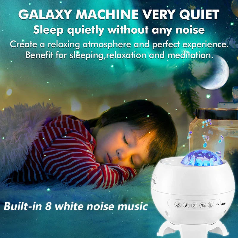 Auroria Northern Lights Projector | 3-in-1 Aurora, Stars & Moon | Bluetooth Speaker & White Noise | 360° Galaxy Night Light