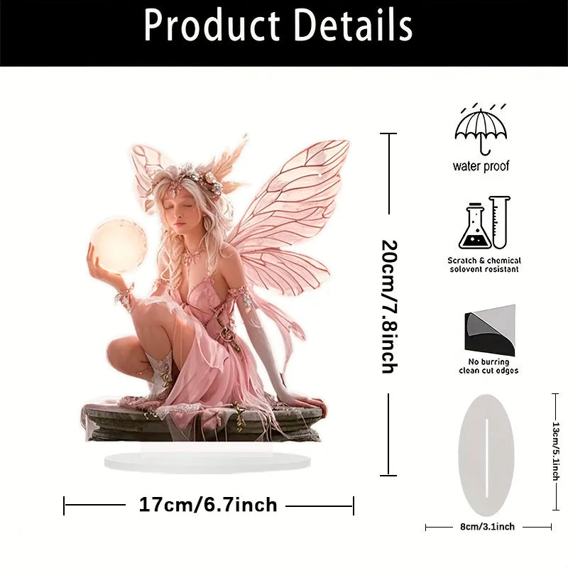 Celestia Acrylic Table Decoration Angel | Fairytale Stand | 18 cm | Gift & Photo Prop