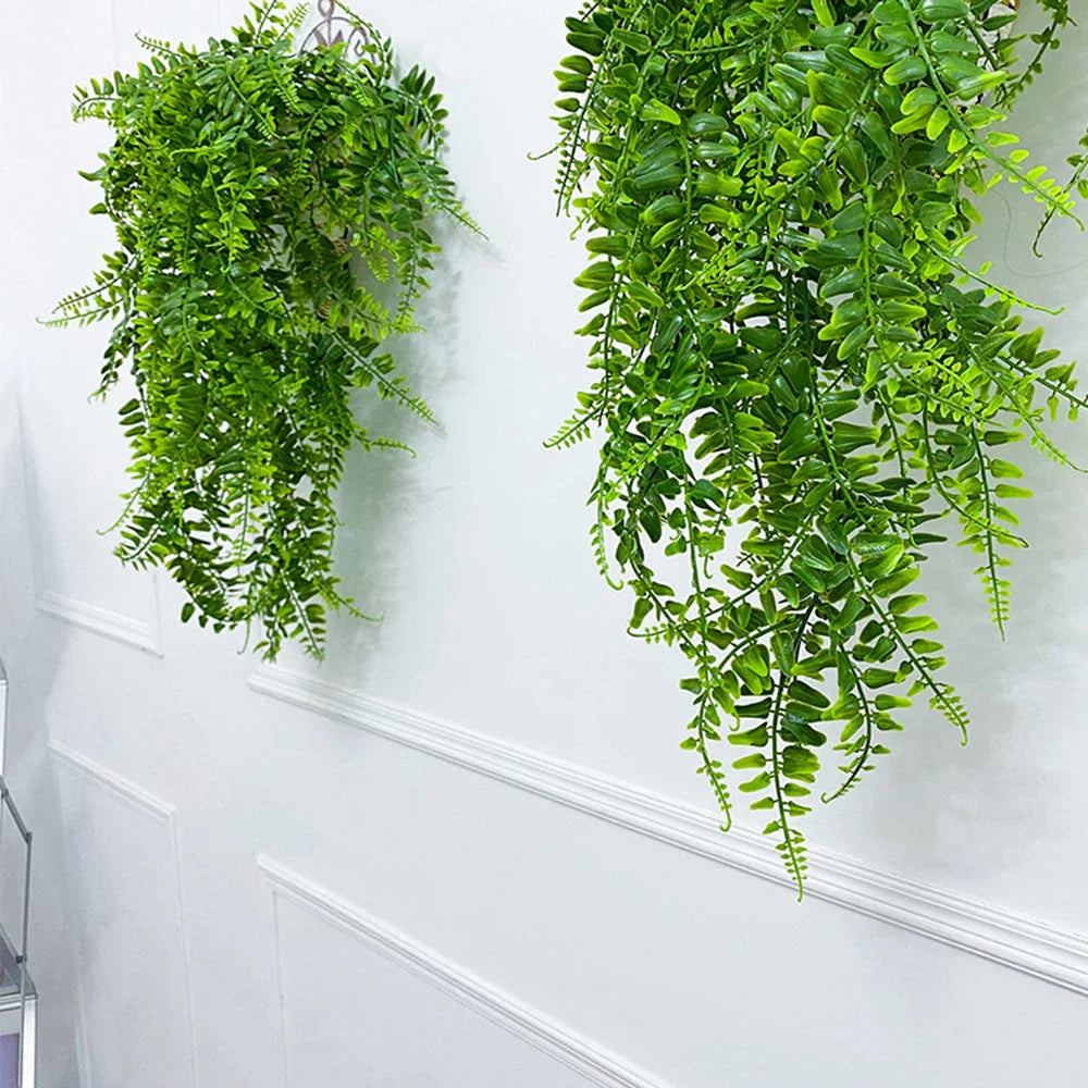 Evergriva Hanging Plant Artificial | 90 cm Boston Fern Look | Low Maintenance & UV Resistant | For Indoor & Outdoor
