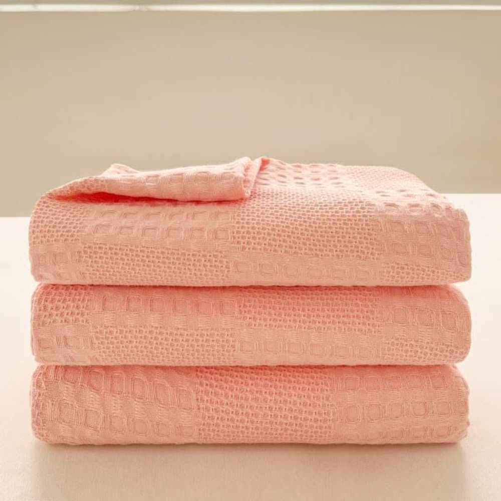 Cotura Waffle Blanket | 100% Organic Cotton | Breathable & Elegant | Waffle Texture