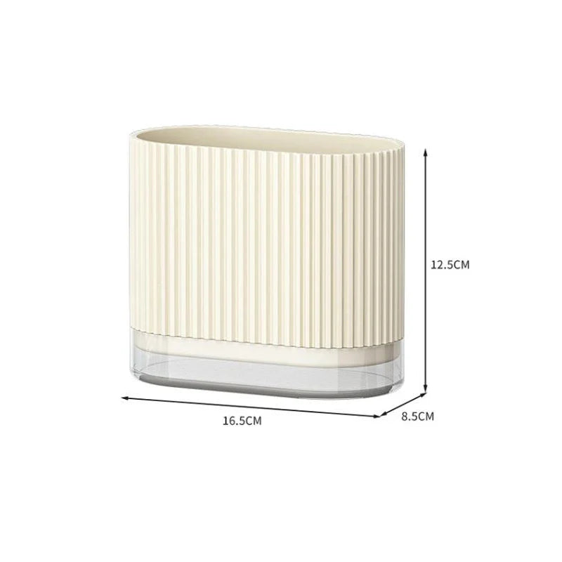 Cutlery Organizer Duo | Wall-Mountable Cutlery Holder | No Drilling | Drip Function | 16.5 × 8.5 × 12.5 cm