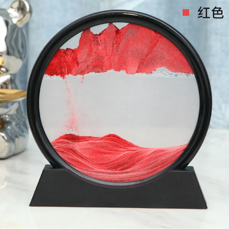 3D Sand Picture Aurelia Flow | Moving Sand Art in Glass | Relaxation & Decoration | Round Design