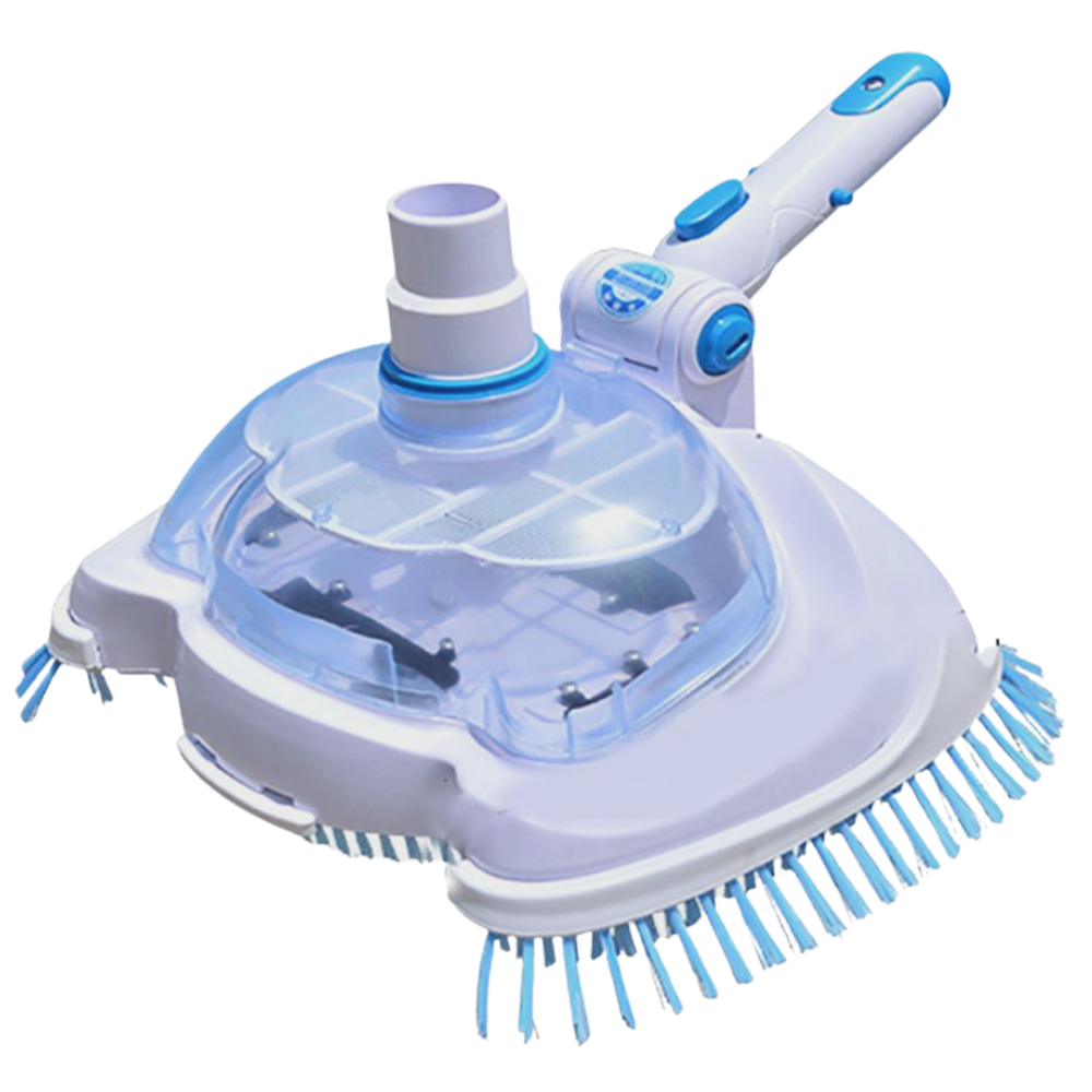 PoolScrub Pro | Pool-Reinigungsbürste mit Filtersystem | Verstellbar | Robuste Nylonborsten | 27 × 20 cm