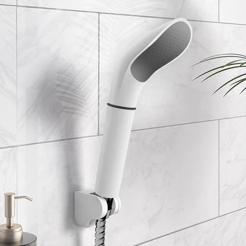 AquaVelo High-Pressure Shower Head with Water-Saving Function | White Handheld Shower with Filter & Standard Connection – 22×12×7.4 cm
