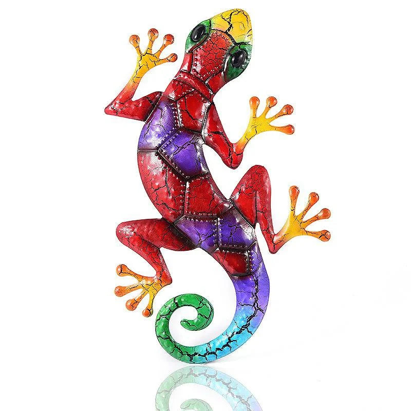 Artinova Wall Decoration Animal Motif | Handcrafted from Wrought Iron | Colorful Accents in Green, Red, or Blue