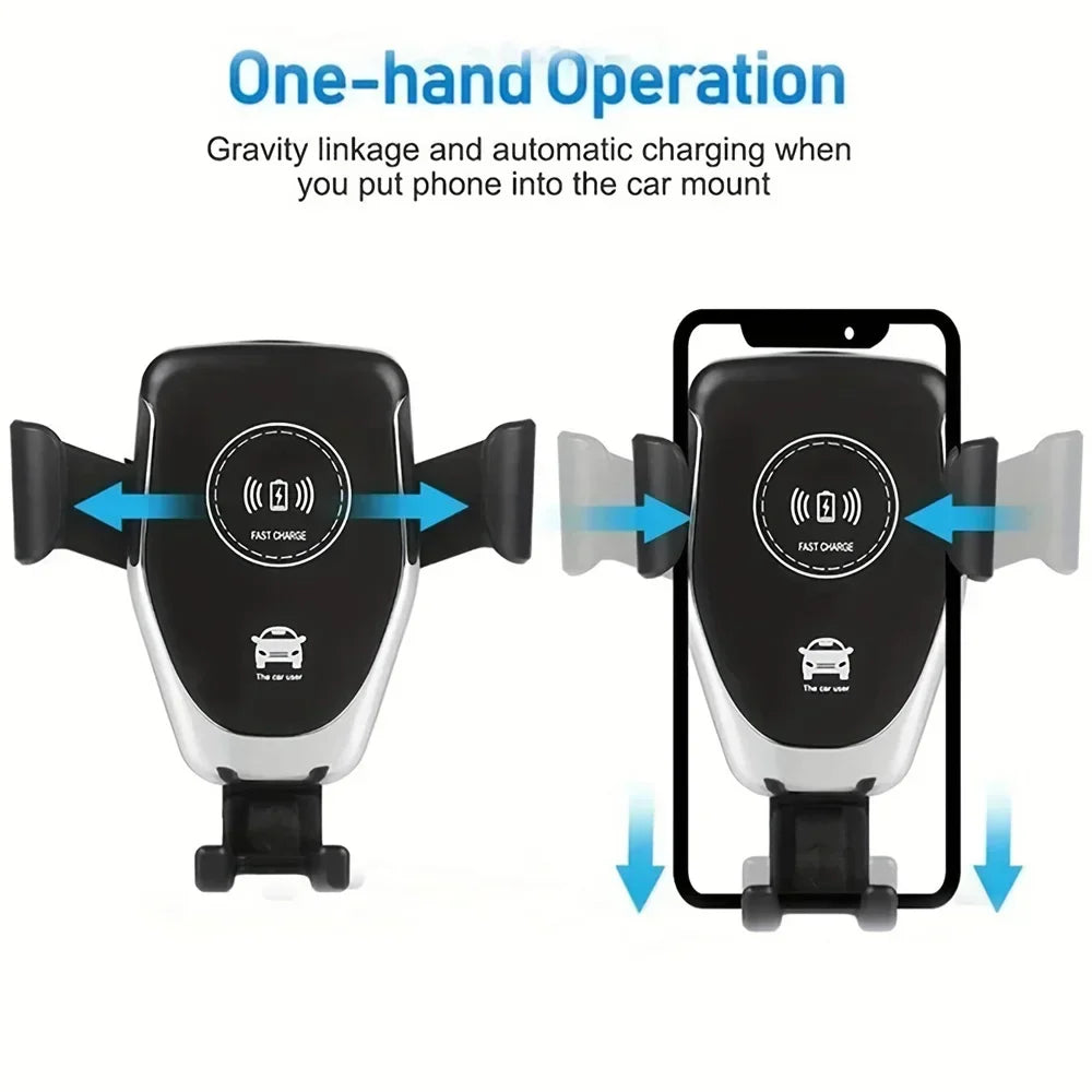 DRIVOLT Car Phone Holder with 30W Wireless Charger | Automatic Locking | Qi Charging & Safety Features | For Air Vents