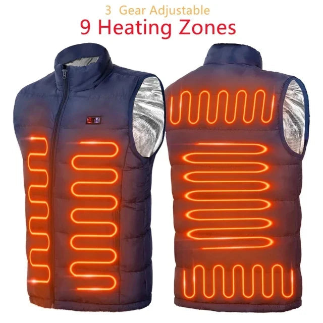 Heated Jacket with 9 Heating Zones | USB Heated Jacket for Women & Men | Graphene Heating Technology for Outdoor, Camping & Sports | ThermoVenture
