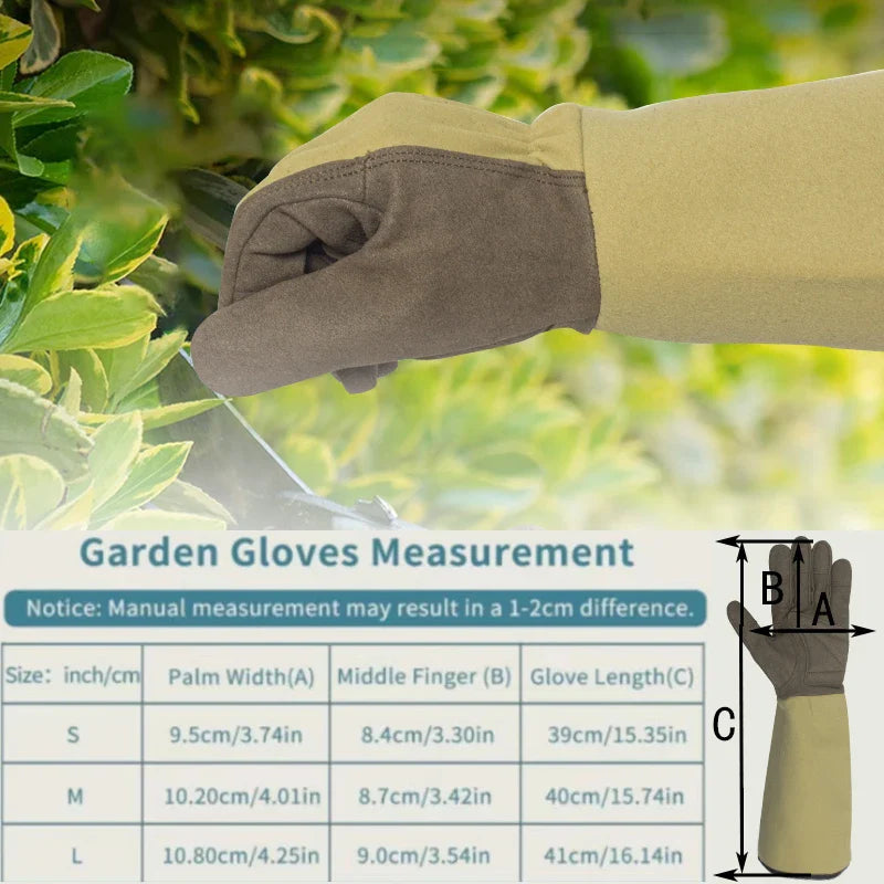 Rosava | Gartenhandschuhe mit Langschutz | Dornenresistent | Atmungsaktiv | Unterarmschutz