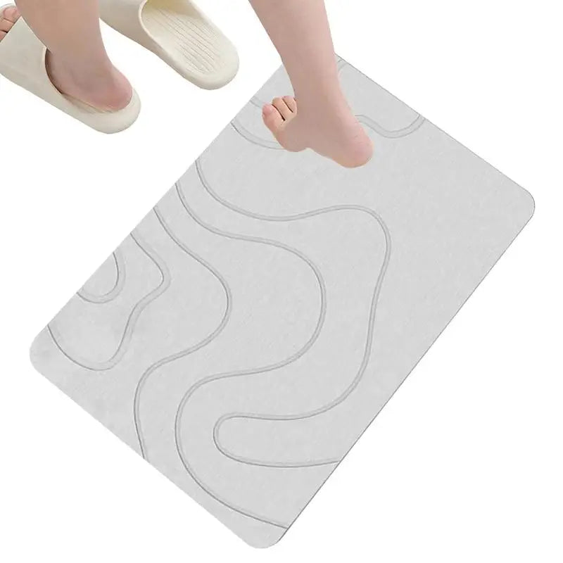 Drysera Bath Mat | Stone Look Bath Mat | Quick Drying & Non-Slip | 40 × 60 cm | Diatomite & Rubber