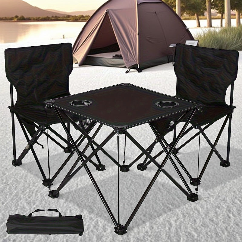 Foldable Garden Seating Set Campafleur | 2 Chairs & 1 Table | Floral Pattern | Portable & Weatherproof