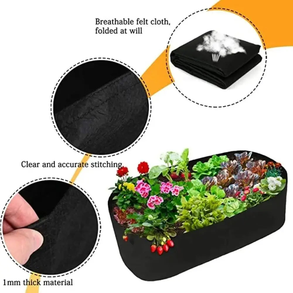 Florabrix Plant Bag | Rectangular Non-Woven Fabric Plant Sack | With Handles & Drainage | For Vegetables, Flowers & Herbs