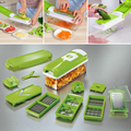 CutMate Multifunctional Vegetable Cutter 12-in-1 | With Catch Container & Finger Guard | Stainless Steel Blades | Compact & Safe