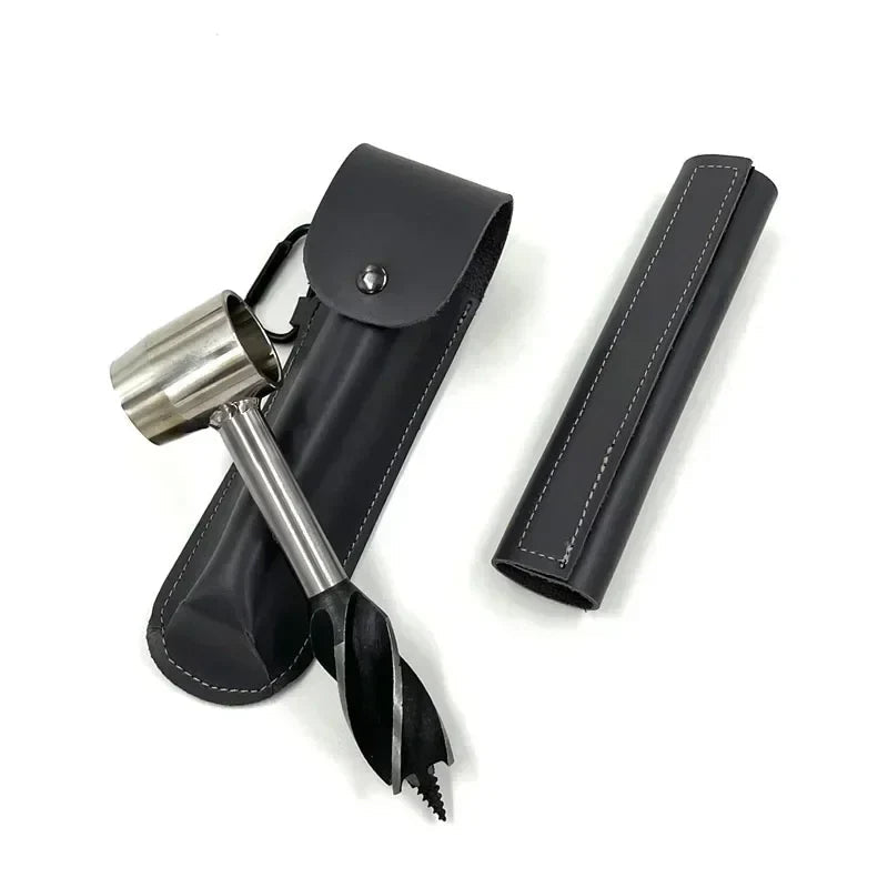 Bushcraft Hand Drill FerroDrill | Outdoor Survival Tool | Robust Carbon Steel | 16.5 cm