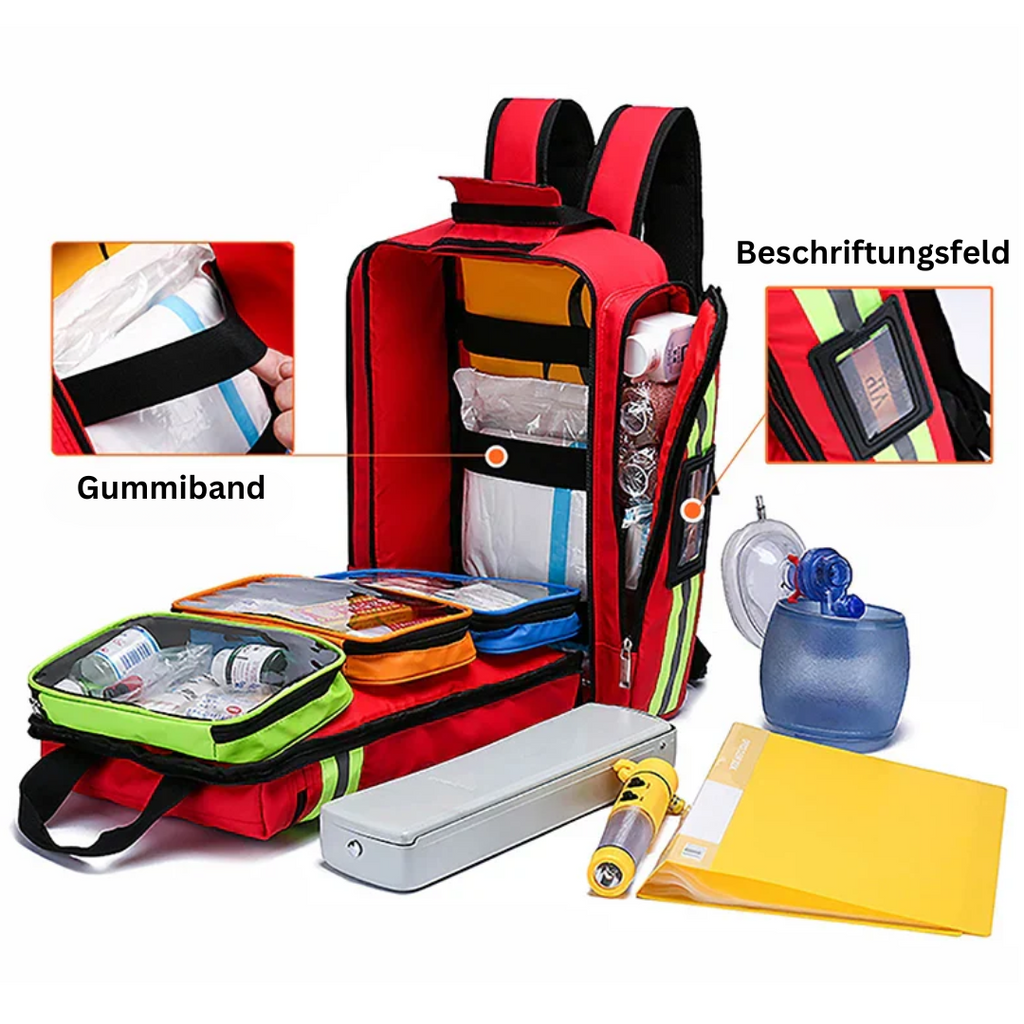 Emergency Backpack SafePak Rescue+ | Waterproof & Reflective | For First Aid & Survival | 45×35×15 cm