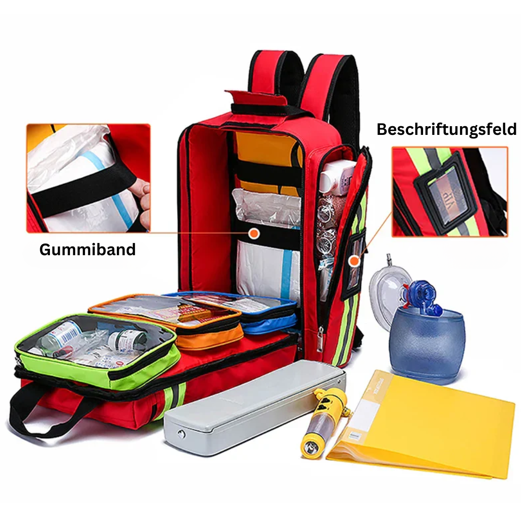Emergency Backpack SafePak Rescue+ | Waterproof & Reflective | For First Aid & Survival | 45×35×15 cm