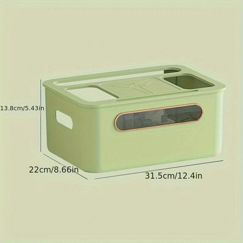 HideNet Wi-Fi Router Storage Box | With Cable Management & Socket Compartment | Transparent & Removable | 1–4 Levels Selectable