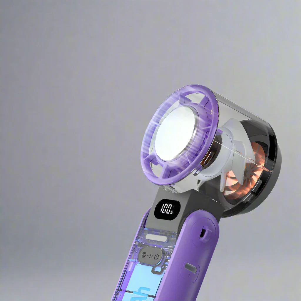 CoolityGo Hand Fan with Ice-Cool Technology | 100 Speed Levels | 3600mAh Battery | Foldable & Ultra Lightweight