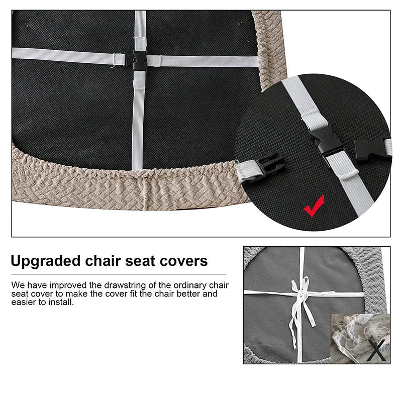 CasaLino | Waterproof Chair Seat Covers | Elastic & Washable | Checkered Design | 4 Variants | For Kitchen & Dining Room
