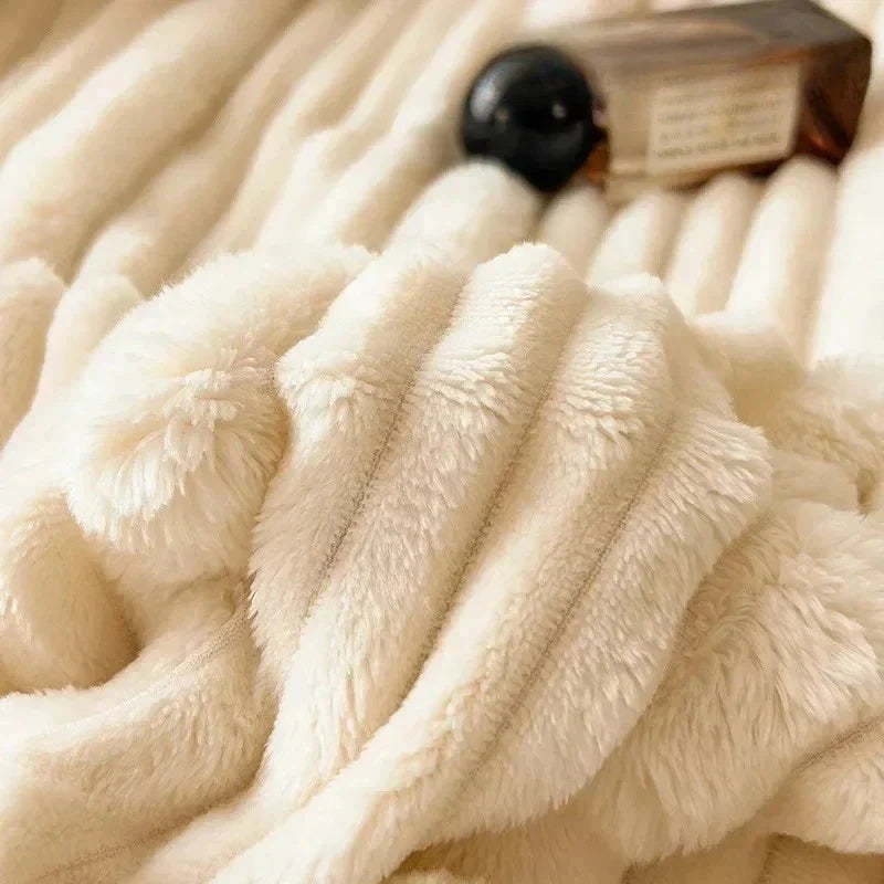 BunnySoft Cuddle Blanket | Extra Thick & Warming | Coral Fleece | Plush on Both Sides