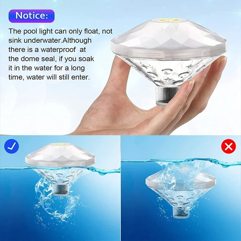 Floating LED Underwater Light AquaLuma | RGB Color Change | IP67 Waterproof | For Pool, Bathtub & Party