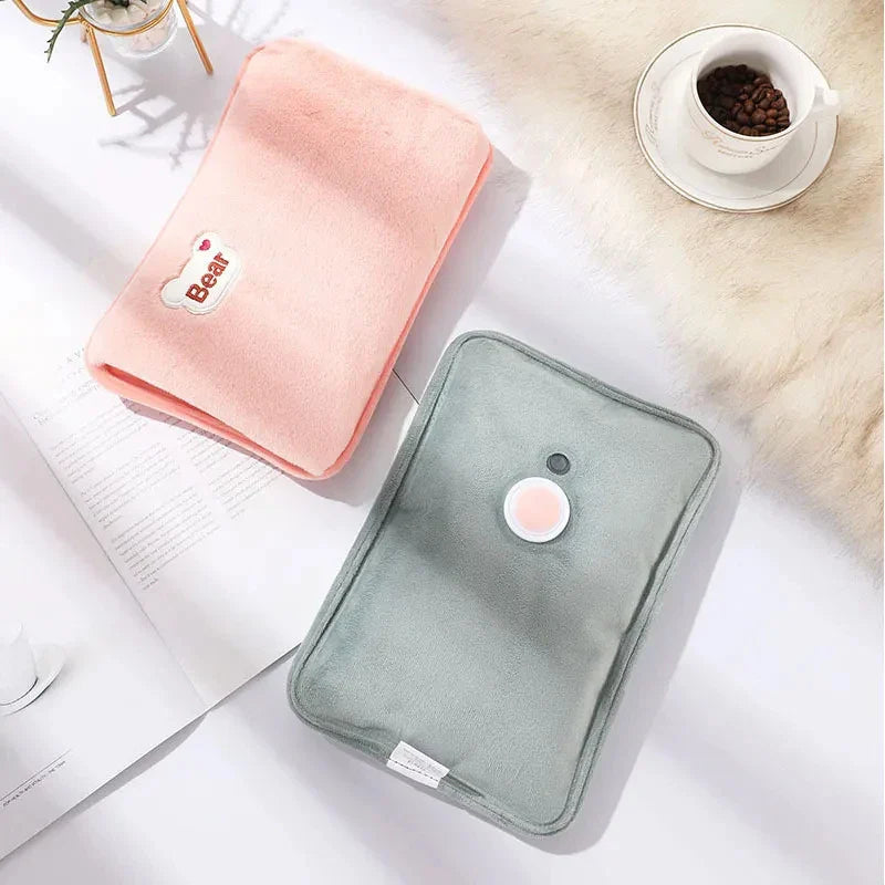 Electric Hot Water Bottle HeatHug | Rechargeable Hand & Body Warmer | Plush Rabbit Fur Material | Safe & Explosion-Proof