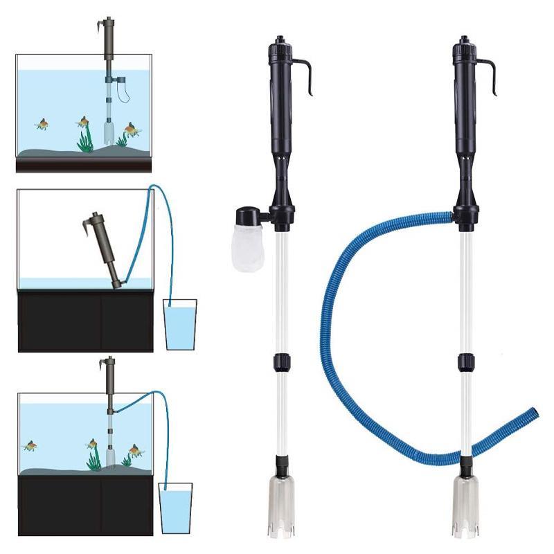 AquaCleanse | Elektrischer Aquarium-Kiesreiniger | Automatischer Wasserwechsler | Batteriebetriebene Mulmglocke