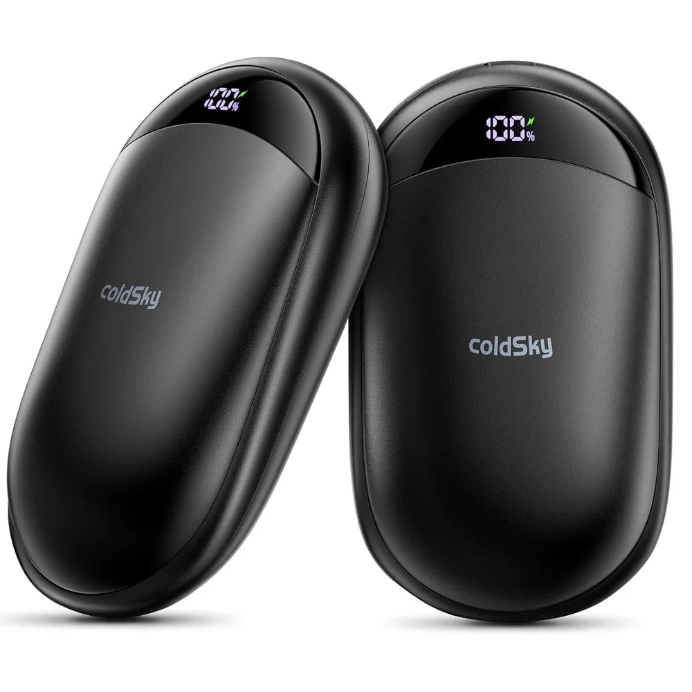 coldSky 2-in-1 Hand Warmers Rechargeable 2 Pack Magnetic Electric Hand Warmer with Digital Display, Portable Pocket Hand Warmer