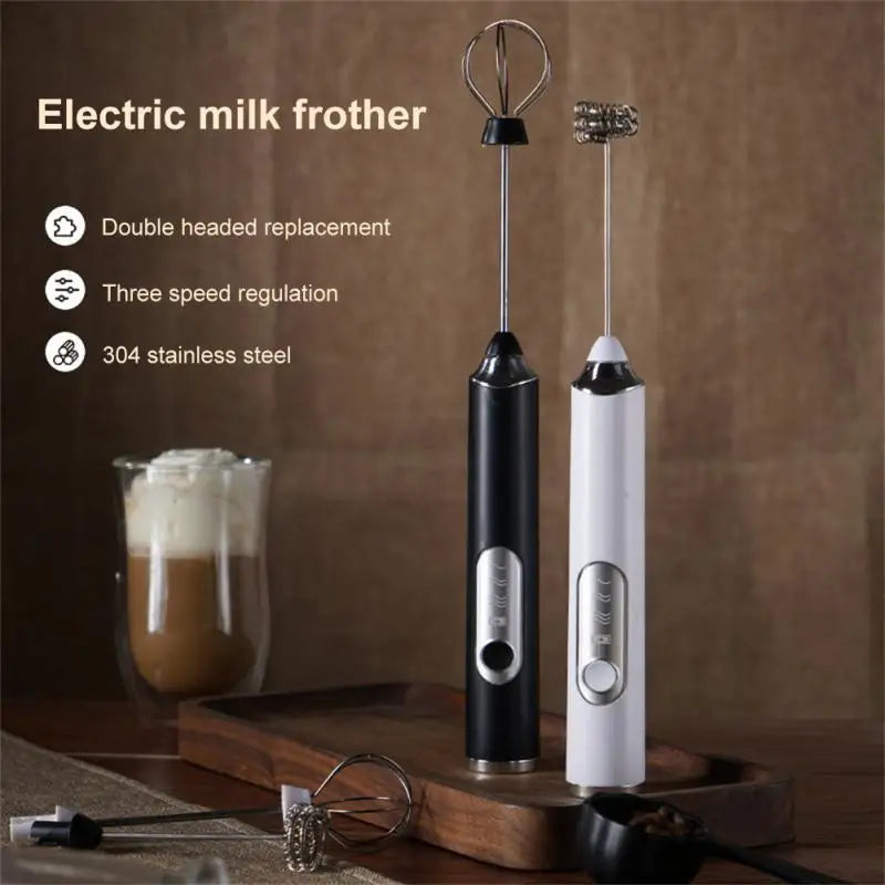 CREMIX Electric Milk Frother & Mixer | 3 Speeds | Double Stainless Steel Attachment | USB Charging