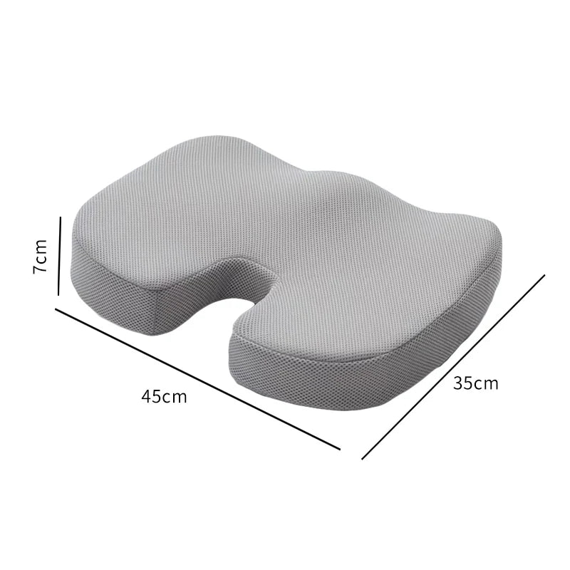 Ergonomic Seat Cushion | Memory Foam | Removable Cover | For Office, Study & Home