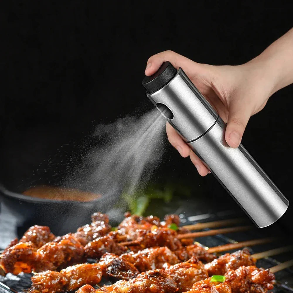 CULINARA FineMist Oil Sprayer | 100 ml Stainless Steel Spray Bottle | For Oil, Vinegar & BBQ | Refillable & Fine-Dosing