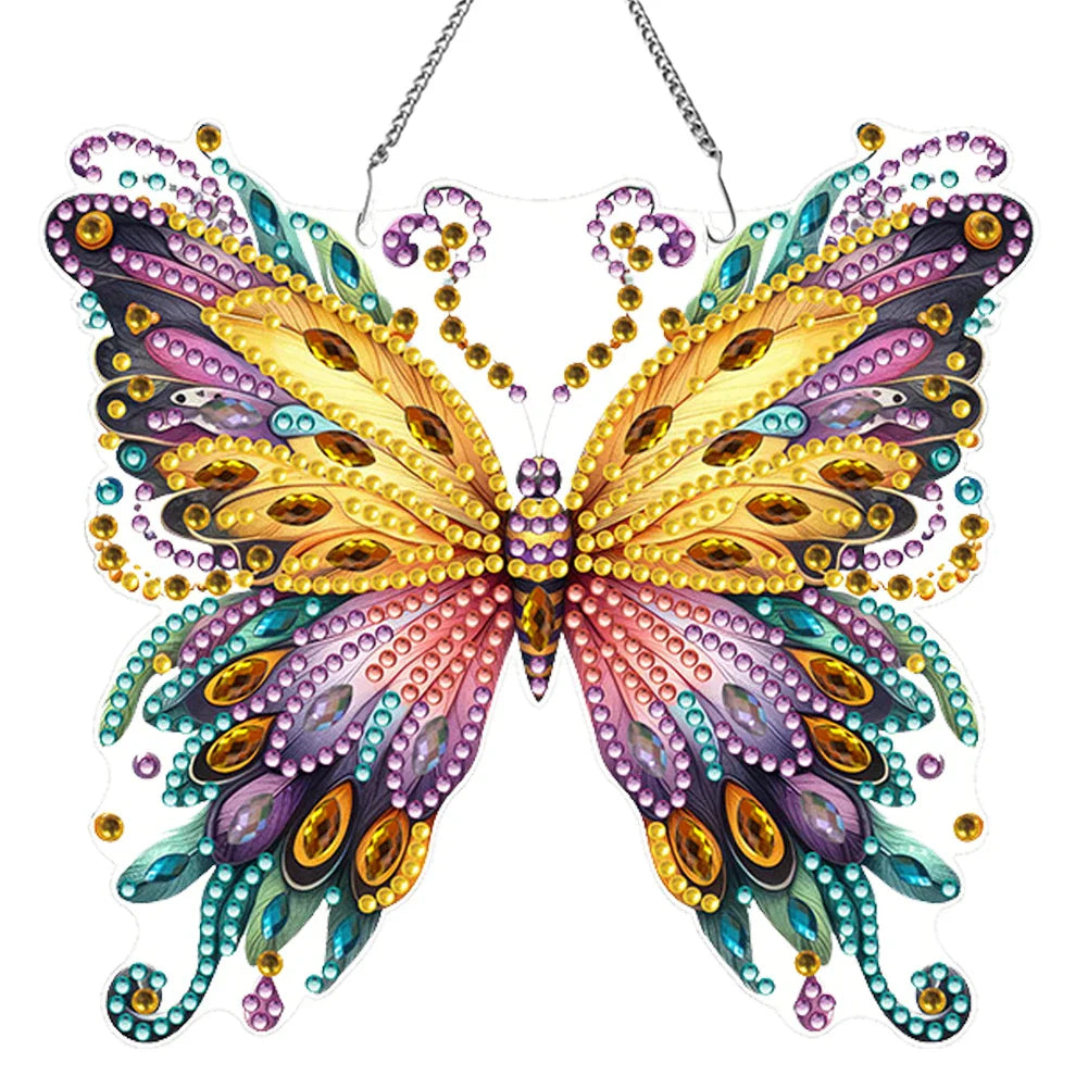 Butterfly Pendant | 5D DIY Diamond Painting | Double-Sided Acrylic | Sparkling Window Decoration